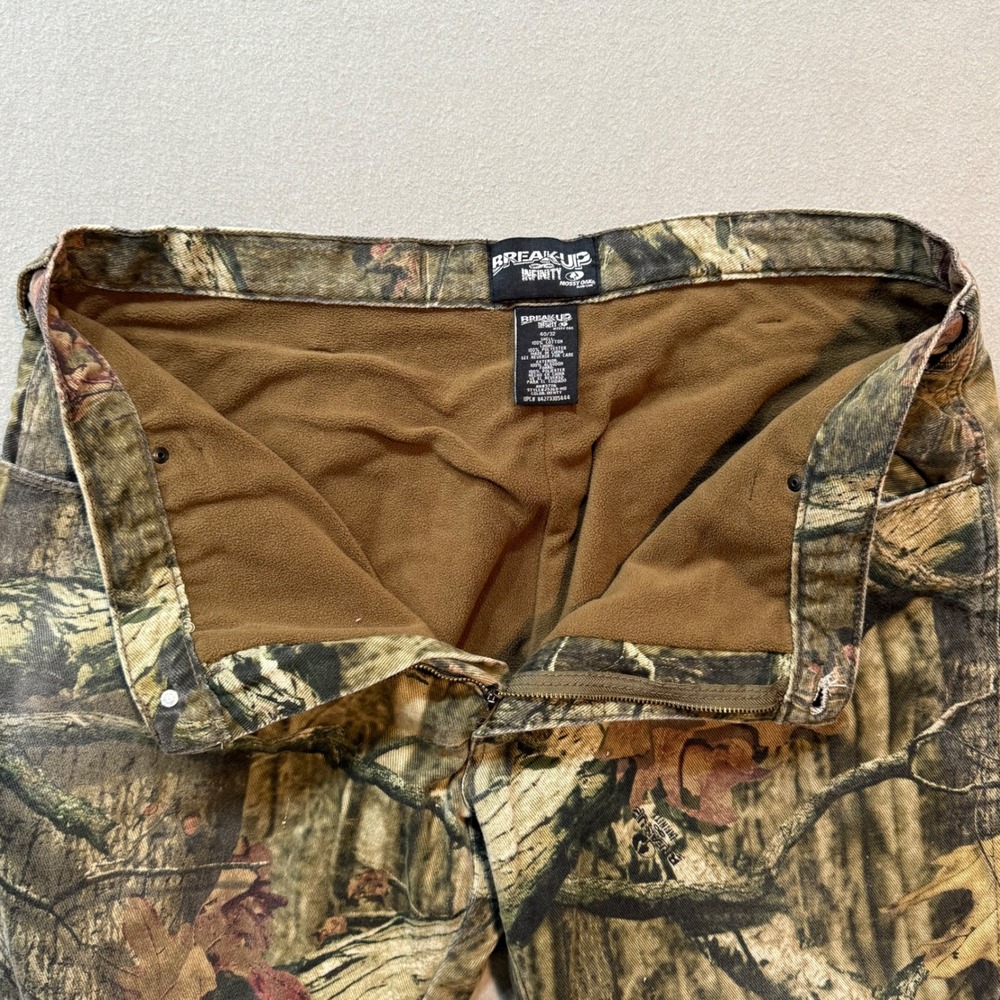 Mossy Oak Break-Up Infinity Camo Fleece Hunting Pants Men's 40x32 (fits 39x29) - Picture 12 of 14